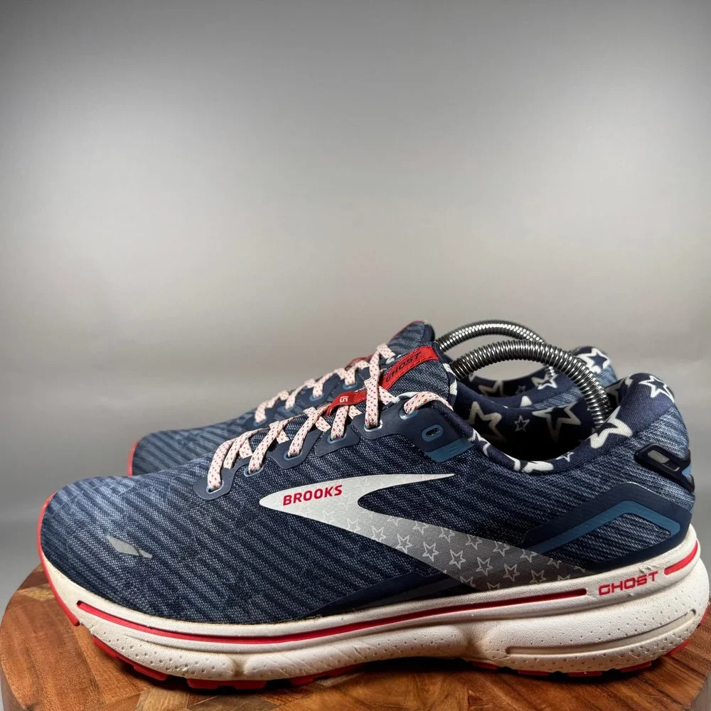 Brooks Ghost 15 Womens Running Shoes 11 Stars Stripes Navy Red 1203801B449